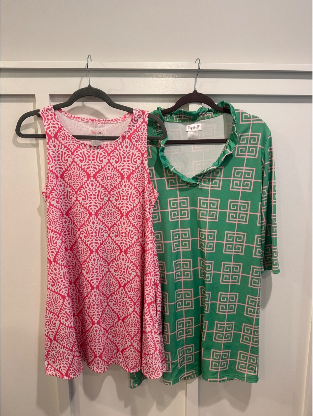 Top It Off Women's Pink & Green Dresses 2-Piece Bundle